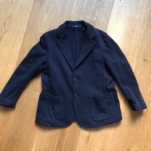 Uniqlo navy boys 5-6 soft cotton blazer